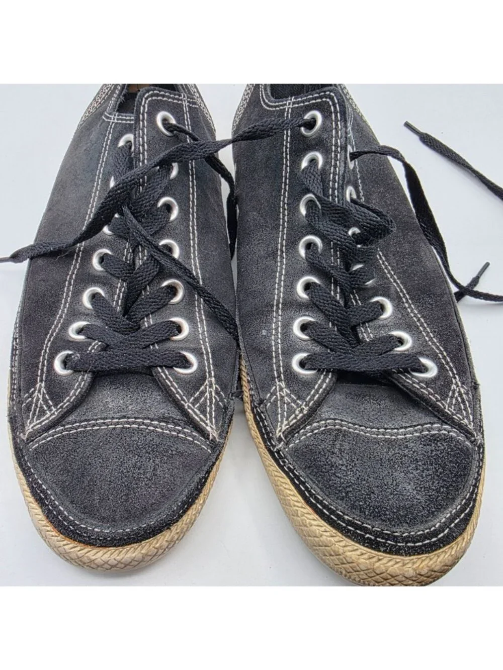 Converse All Star Mens Low Top Sneakers Mens 9 Black Leather Casual Shoes - Picture 7 of 14